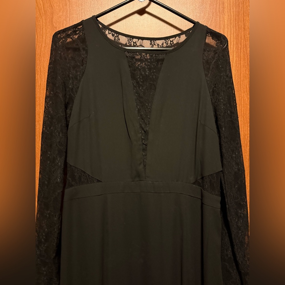 Express Black Long Sleeve Lace Dress